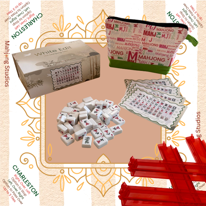 White Edit American Mahjong Tile Set Bundle (with Blanks)