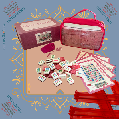 Glitter Sparkle - American Mahjong Tile Set (166 Tiles) Pink Bundle
