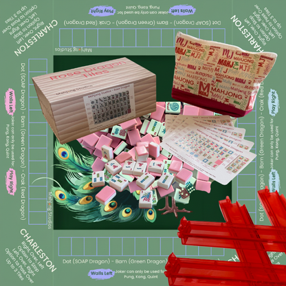 Rose Dragon American Mahjong Pink Tile Set Bundle (with Blanks)