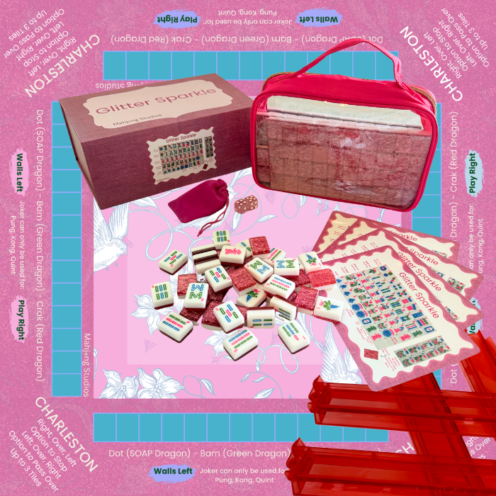 Glitter Sparkle - American Mahjong Tile Set (166 Tiles) Pink Bundle