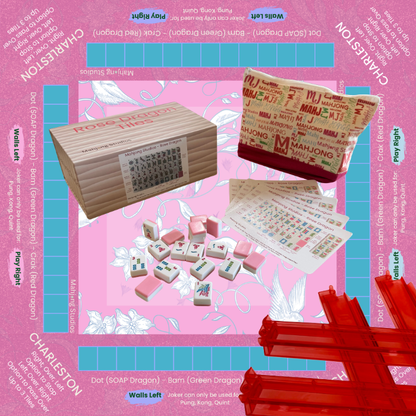 Rose Dragon American Mahjong Pink Tile Set Bundle (with Blanks)