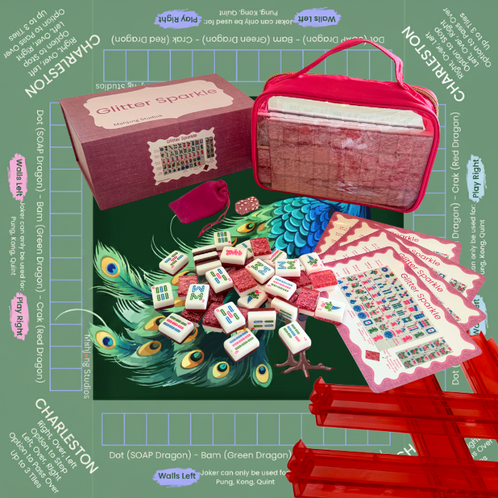 Glitter Sparkle - American Mahjong Tile Set (166 Tiles) Pink Bundle