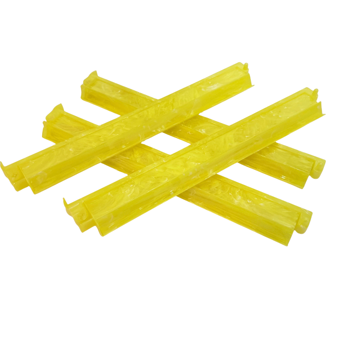 Limoncello yellow and white American Mahjong racks and pushers by Mahjong Studios – set of 4