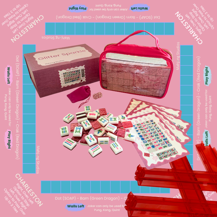 Glitter Sparkle - American Mahjong Tile Set (166 Tiles) Pink Bundle