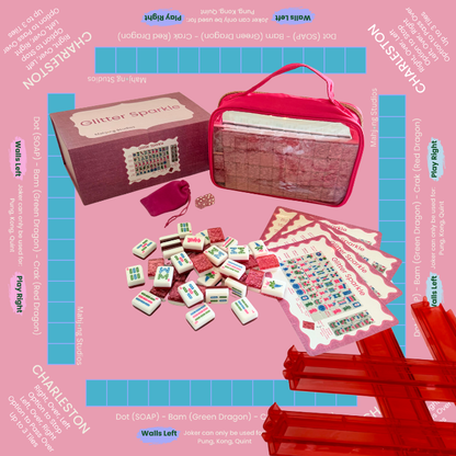 Glitter Sparkle - American Mahjong Tile Set (166 Tiles) Pink Bundle