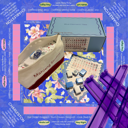 Mahjong Studios – Blue Element American Mahjong Tile Set (166 Tiles)