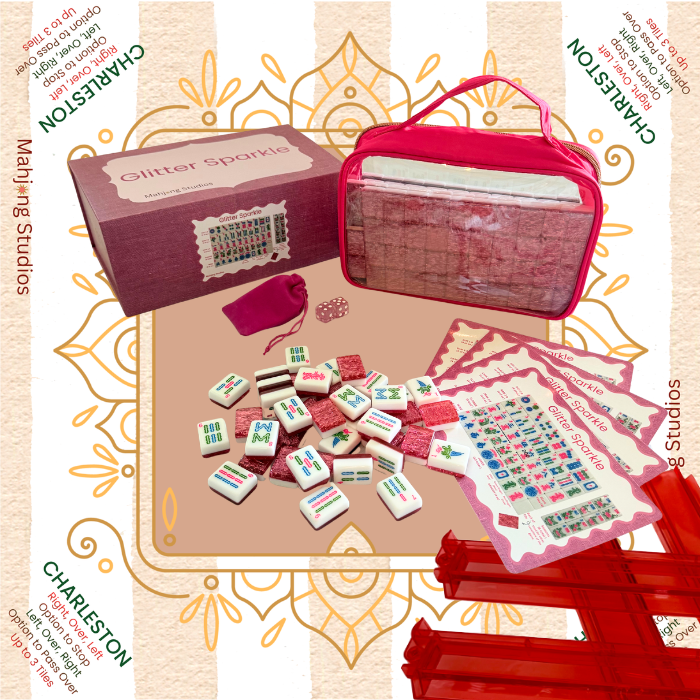 Glitter Sparkle - American Mahjong Tile Set (166 Tiles) Pink Bundle