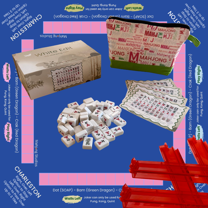 White Edit American Mahjong Tile Set Bundle (with Blanks)