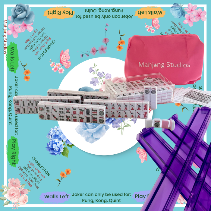 Mahjong Studios – Blush & Bamboo American Mahjong Bundle (166 Tiles)