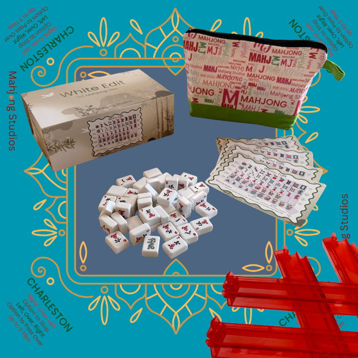 White Edit American Mahjong Tile Set Bundle (with Blanks)