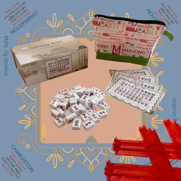 White Edit American Mahjong Tile Set Bundle (with Blanks)