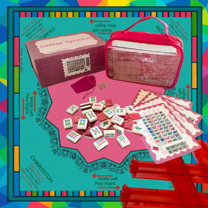 Glitter Sparkle - American Mahjong Tile Set (166 Tiles) Pink Bundle