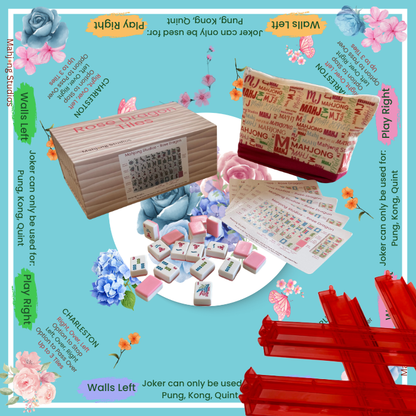 Rose Dragon American Mahjong Pink Tile Set Bundle (with Blanks)