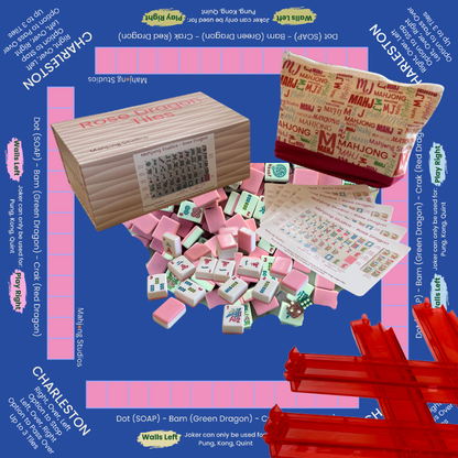 Rose Dragon American Mahjong Pink Tile Set Bundle (with Blanks)