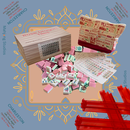 Rose Dragon American Mahjong Pink Tile Set Bundle (with Blanks)