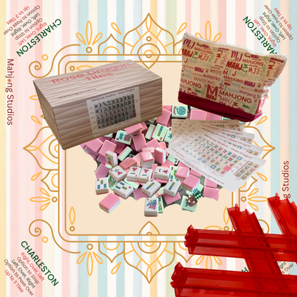 Rose Dragon American Mahjong Pink Tile Set Bundle (with Blanks)