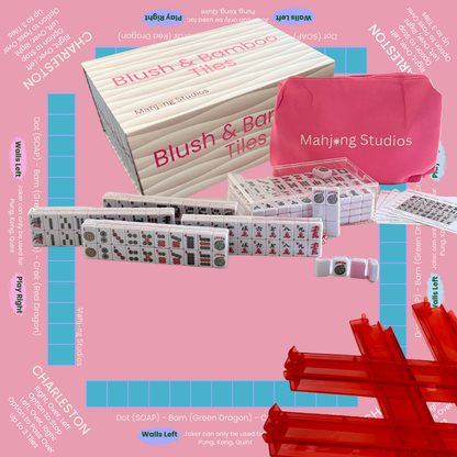 Mahjong Studios – Blush & Bamboo American Mahjong Bundle (166 Tiles)