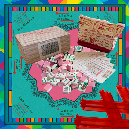 Rose Dragon American Mahjong Pink Tile Set Bundle (with Blanks)
