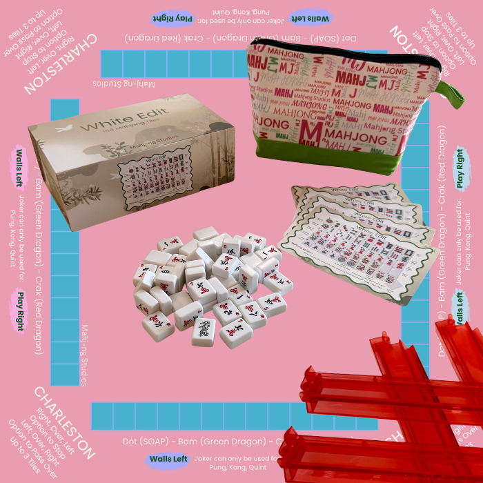 White Edit American Mahjong Tile Set Bundle (with Blanks)