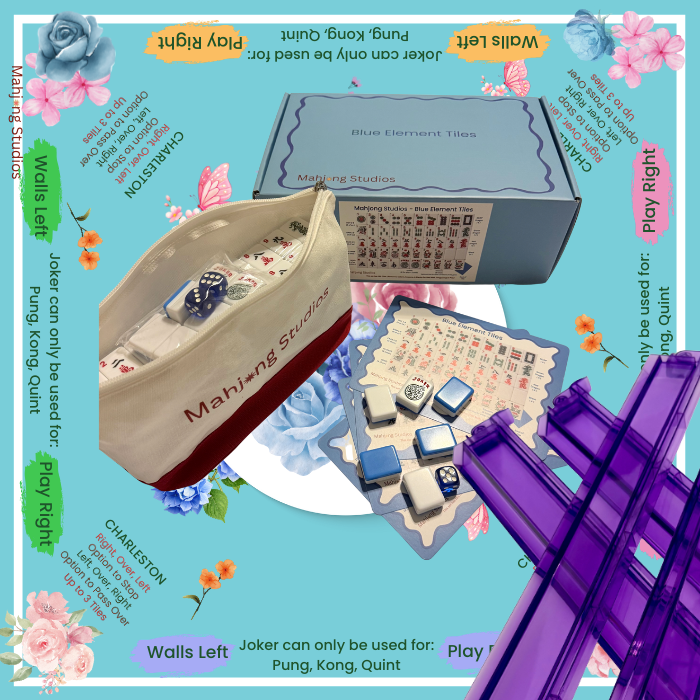 Mahjong Studios – Blue Element American Mahjong Tile Set (166 Tiles)