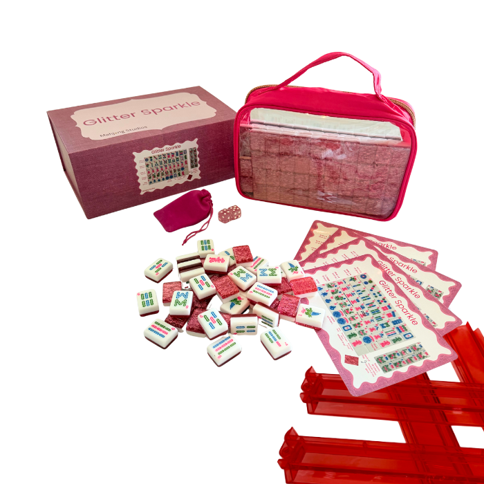 Glitter Sparkle - American Mahjong Tile Set (166 Tiles) Pink Bundle