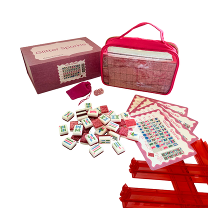 Glitter Sparkle - American Mahjong Tile Set (166 Tiles) Pink Bundle