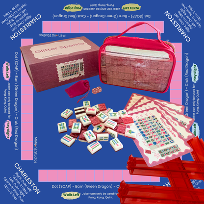 Glitter Sparkle - American Mahjong Tile Set (166 Tiles) Pink Bundle