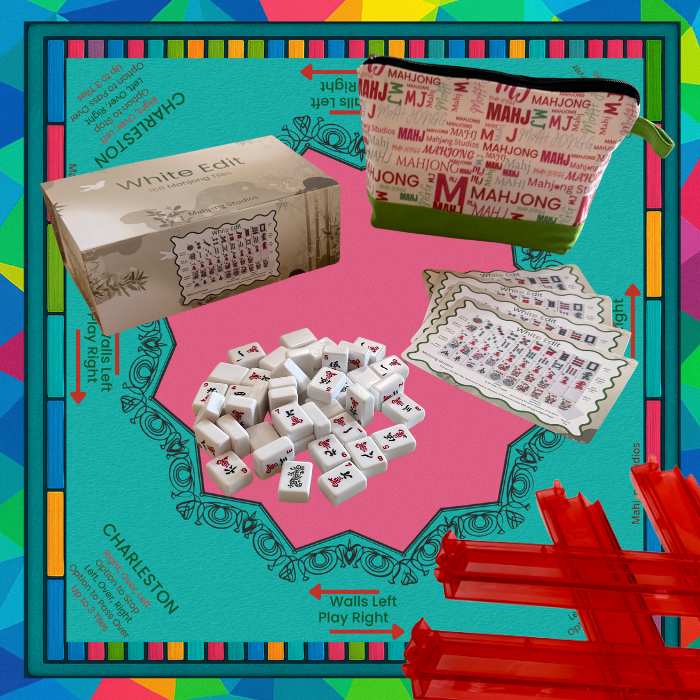 White Edit American Mahjong Tile Set Bundle (with Blanks)