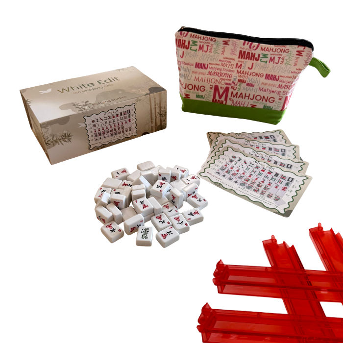 White Edit American Mahjong Tile Set Bundle (with Blanks)