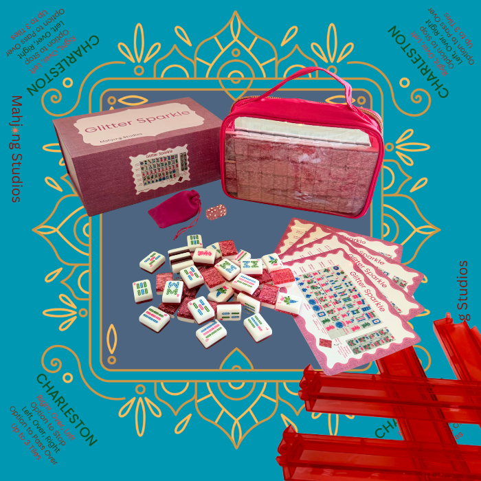 Glitter Sparkle - American Mahjong Tile Set (166 Tiles) Pink Bundle