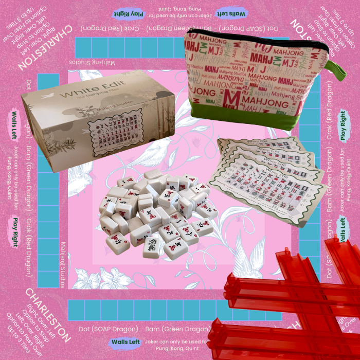 White Edit American Mahjong Tile Set Bundle (with Blanks)
