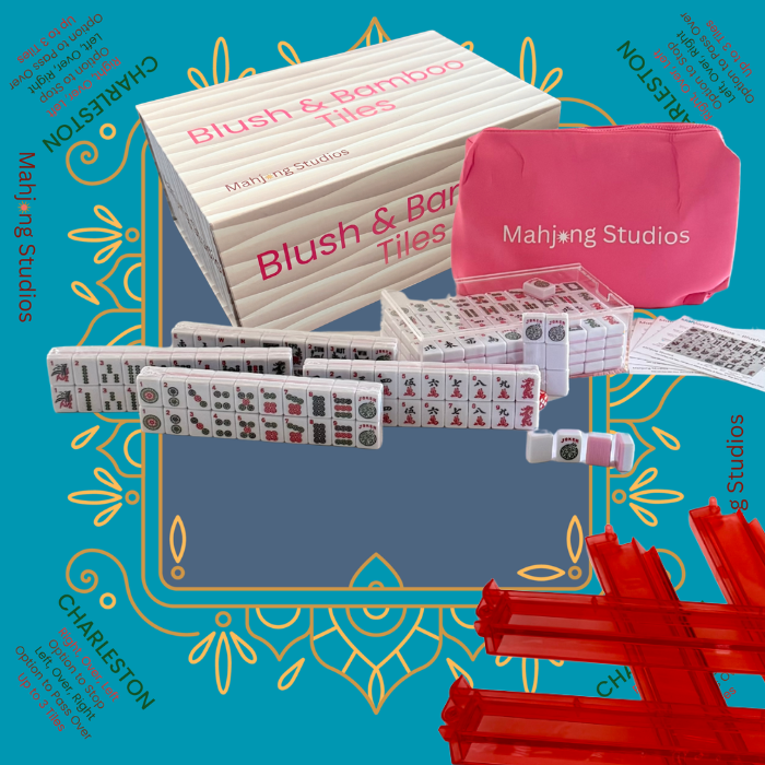 Mahjong Studios – Blush & Bamboo American Mahjong Bundle (166 Tiles)