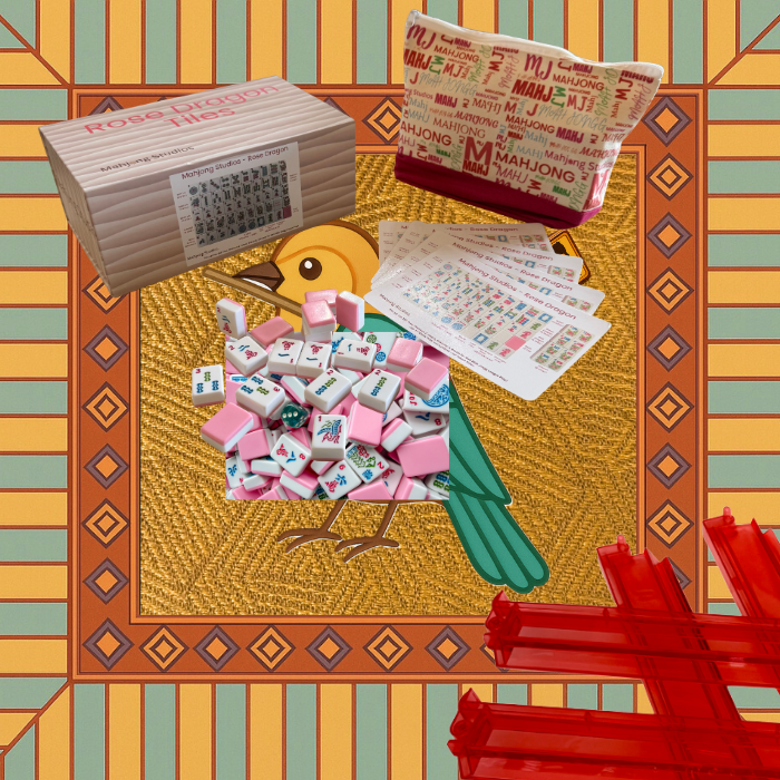 Rose Dragon American Mahjong Pink Tile Set Bundle (with Blanks)