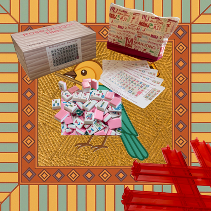 Rose Dragon American Mahjong Pink Tile Set Bundle (with Blanks)