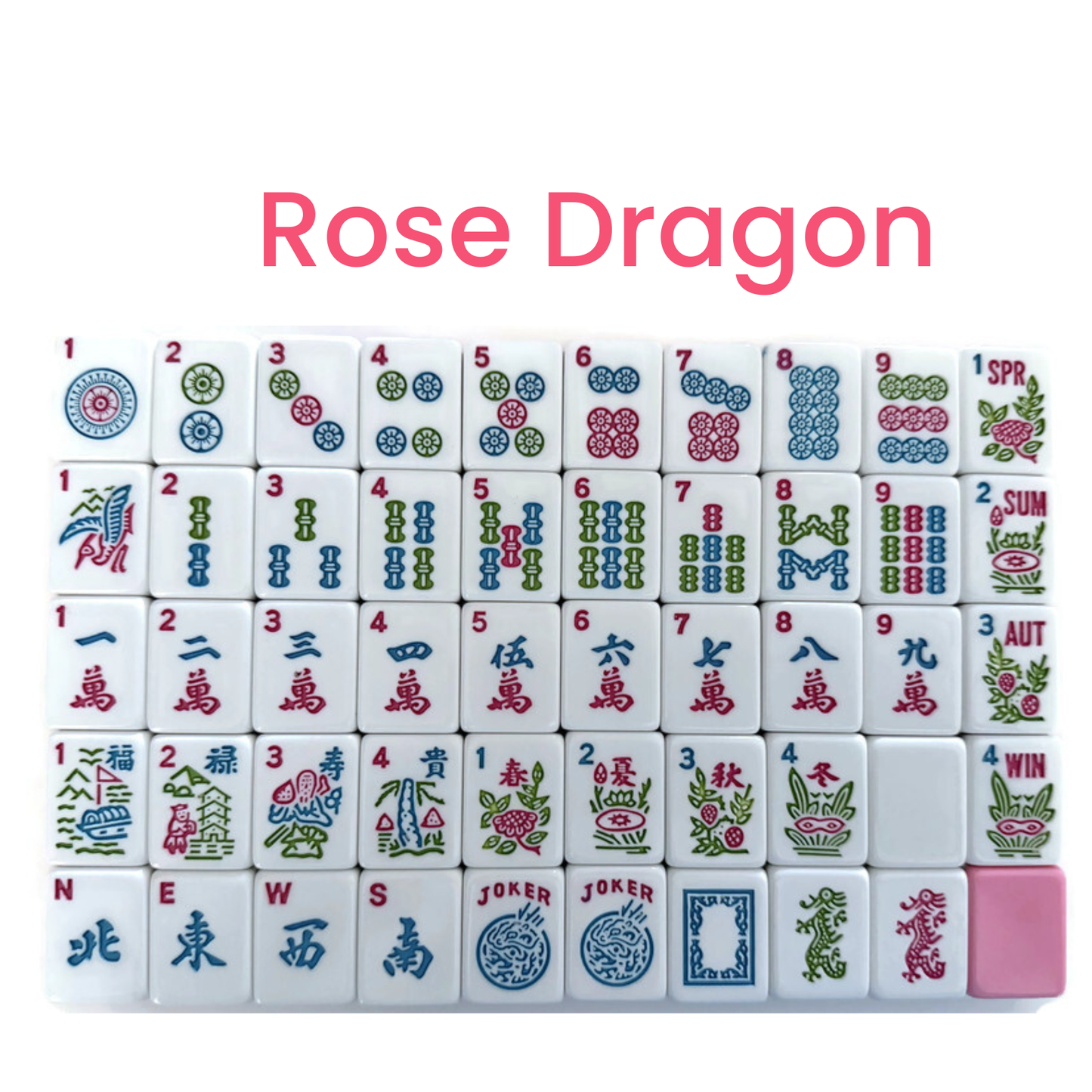 Mahjong Studios – Rose Dragon American Mahjong Tile Set (166 Tiles) Preorder