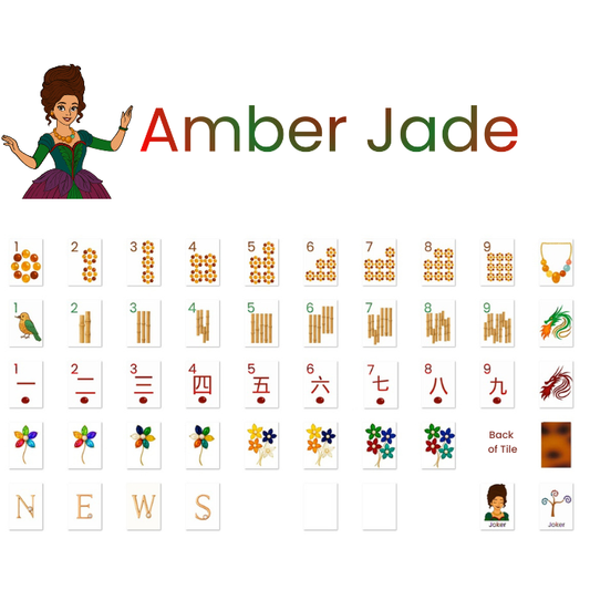 Amber Jade American Mahjong Tiles Tortoise Shell - 160 American Mahjong Tiles - Preorder