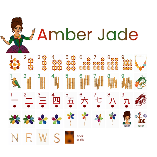 Amber Jade American Mahjong Tiles Tortoise Shell - 160 American Mahjong Tiles - Preorder