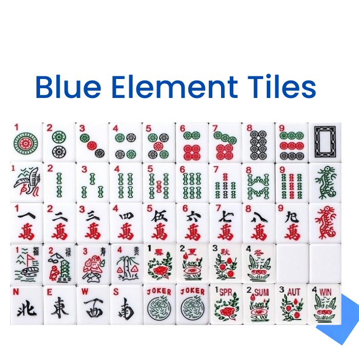 Mahjong Studios – Blue Element American Mahjong Tile Set (166 Tiles)