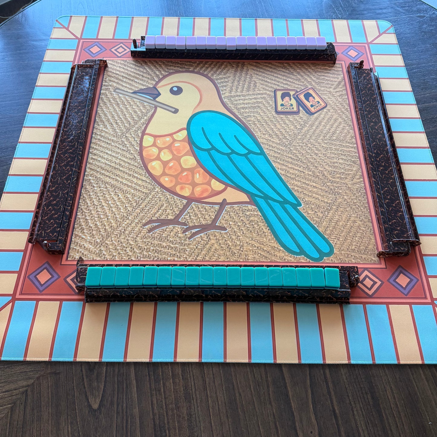 Amber Jade Mahjong Mat Bird Bam American Mahjong Accessories - Ships Rolled