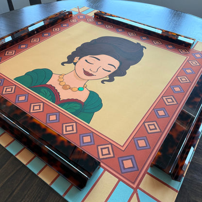 Amber Jade Mahjong Mat - Ships Rolled