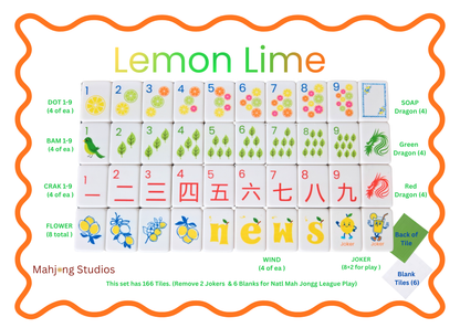 Mahjong Studios – American Mahjong Tiles - Lemon Lime Green Back - PREORDER