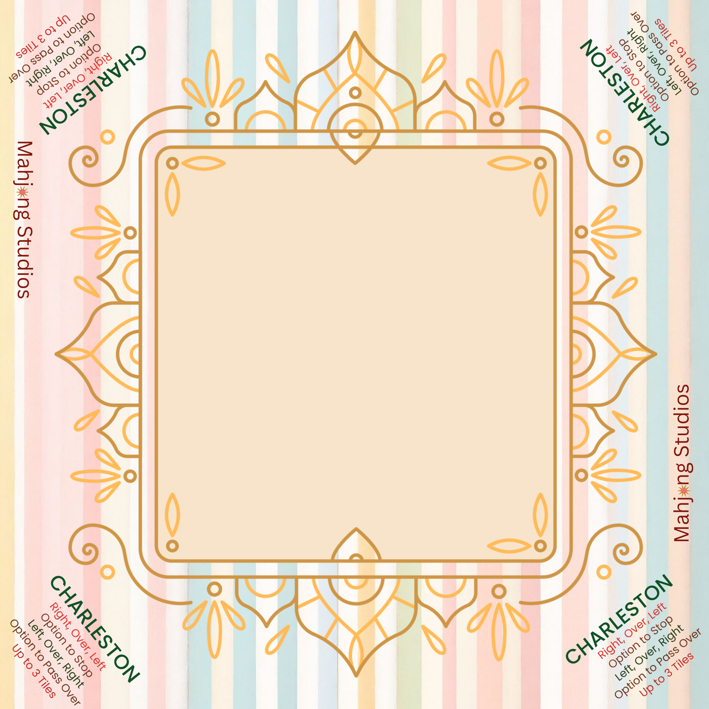 Pastel Luxe Mahjong Mat -  33 x 33 - Ships Rolled