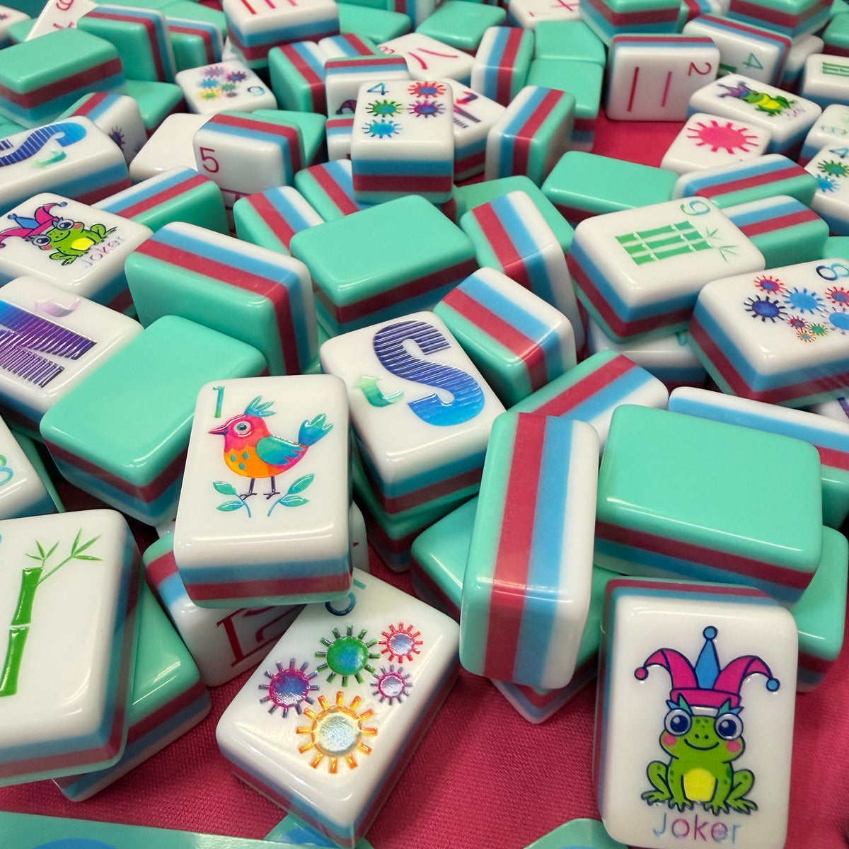 Teal - Lunaflor Mahjong Tiles - 160 American Mahjong Tiles