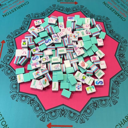 Teal - Lunaflor Mahjong Tiles - 160 American Mahjong Tiles