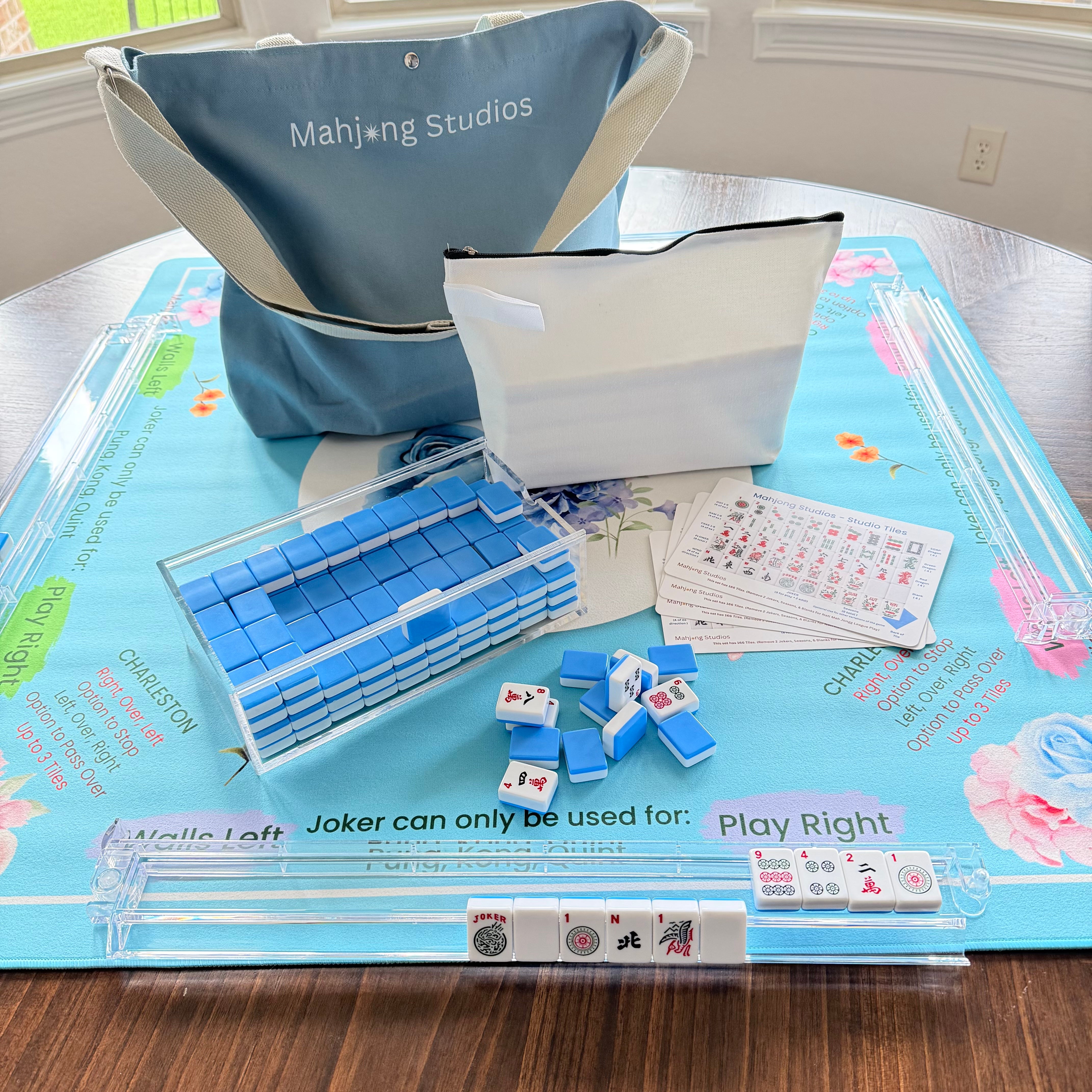Blue Mahjong Tiles Bundle – American Mahjong 166 Tiles, Studio Tiles C ...
