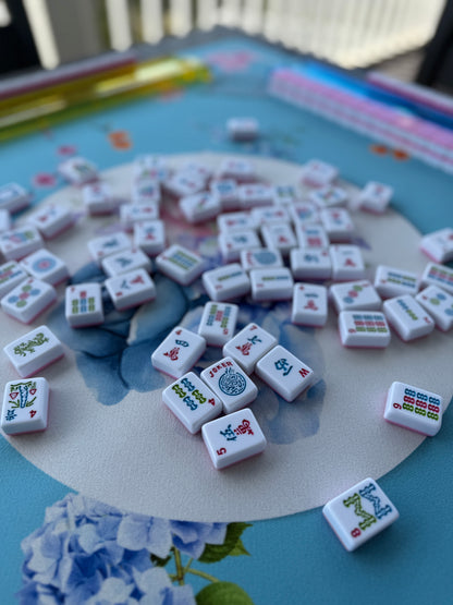 Teal Garden Mahjong Mat - Ships Rolled