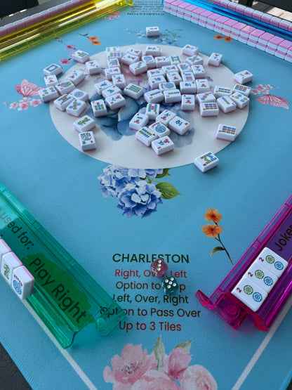 Teal Garden Mahjong Mat - Ships Rolled