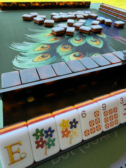 Jade Peacock Mahjong Mat - ships rolled
