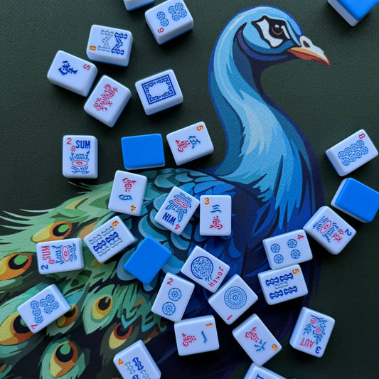 Jade Peacock Mahjong Mat - ships rolled