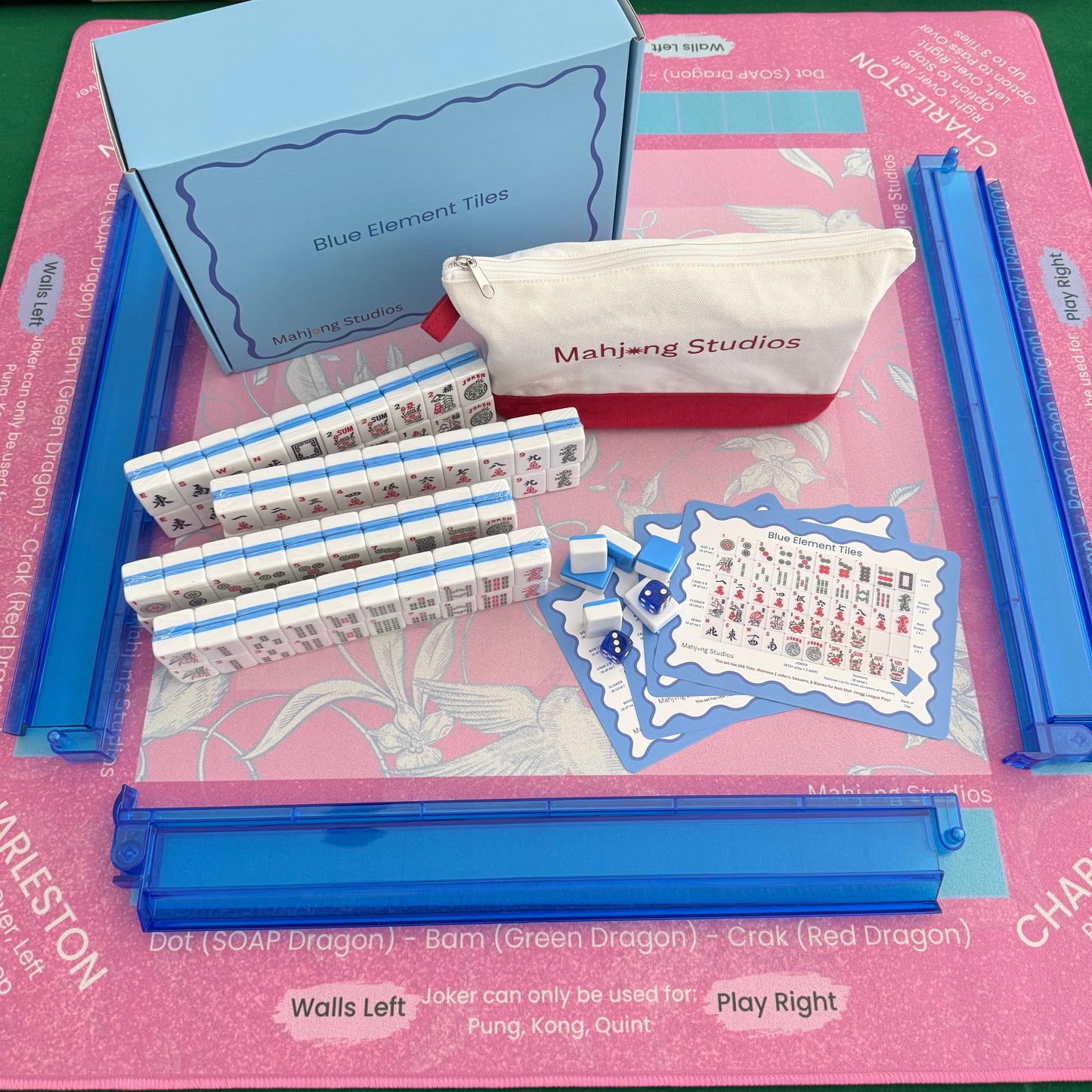 Mahjong Studios – Blue Element American Mahjong Tile Set (166 Tiles)
